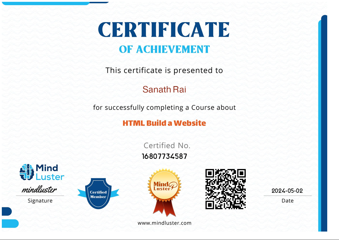 Mindluster-HTML-Certificate